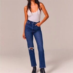 Abercrombie & Fitch ankle straight ultra high rise jean
